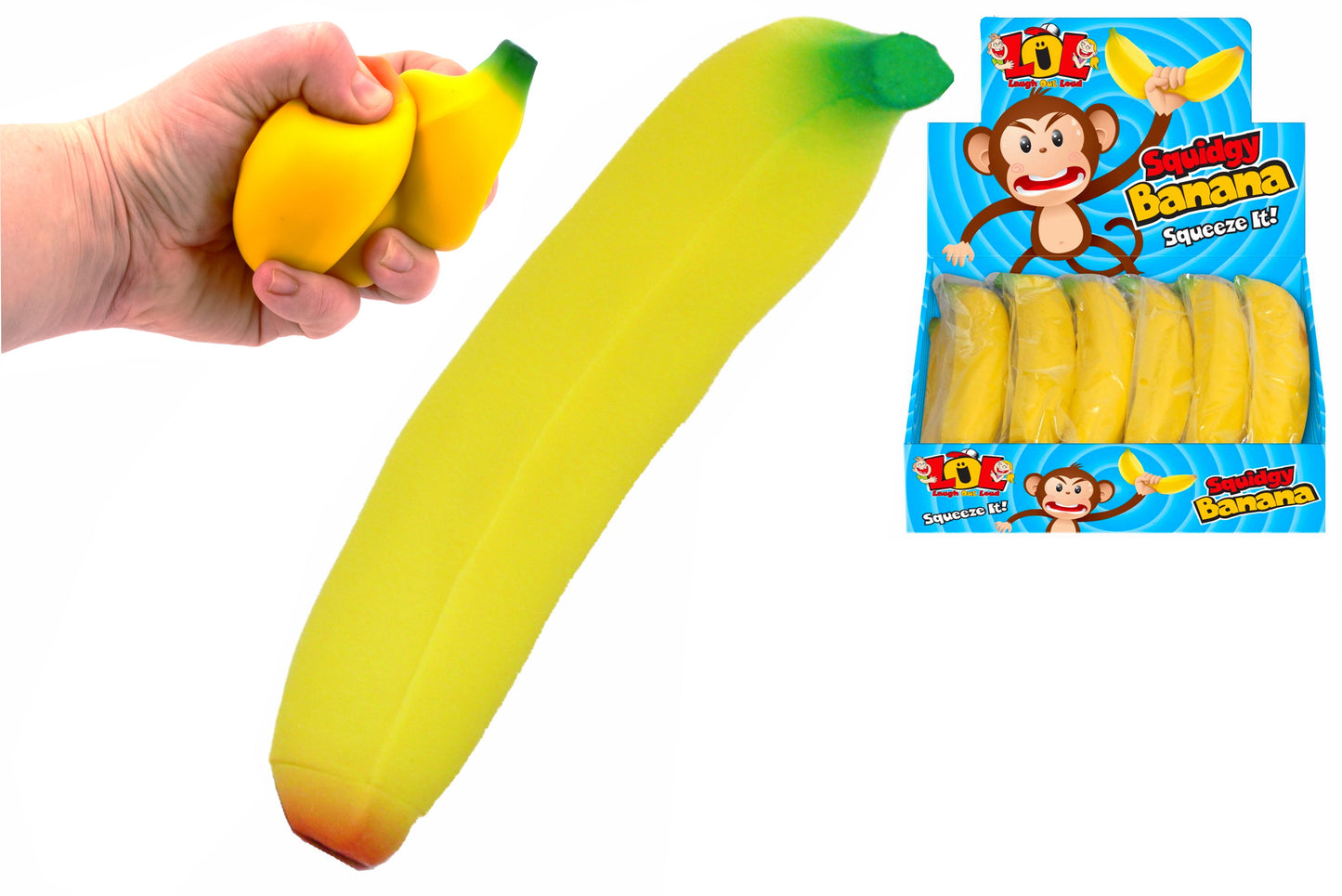 Banane Moelleuse en Boîte de Présentation - Amusant et Élastique pour Tous les Âges