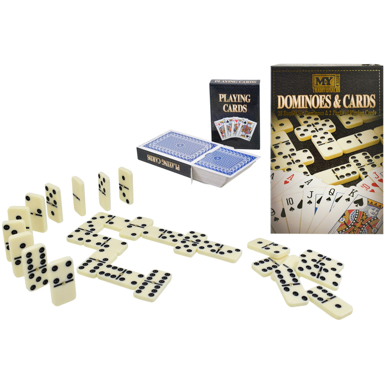 28 Dominos Double Six et 2 Jeux de Cartes de M.Y.