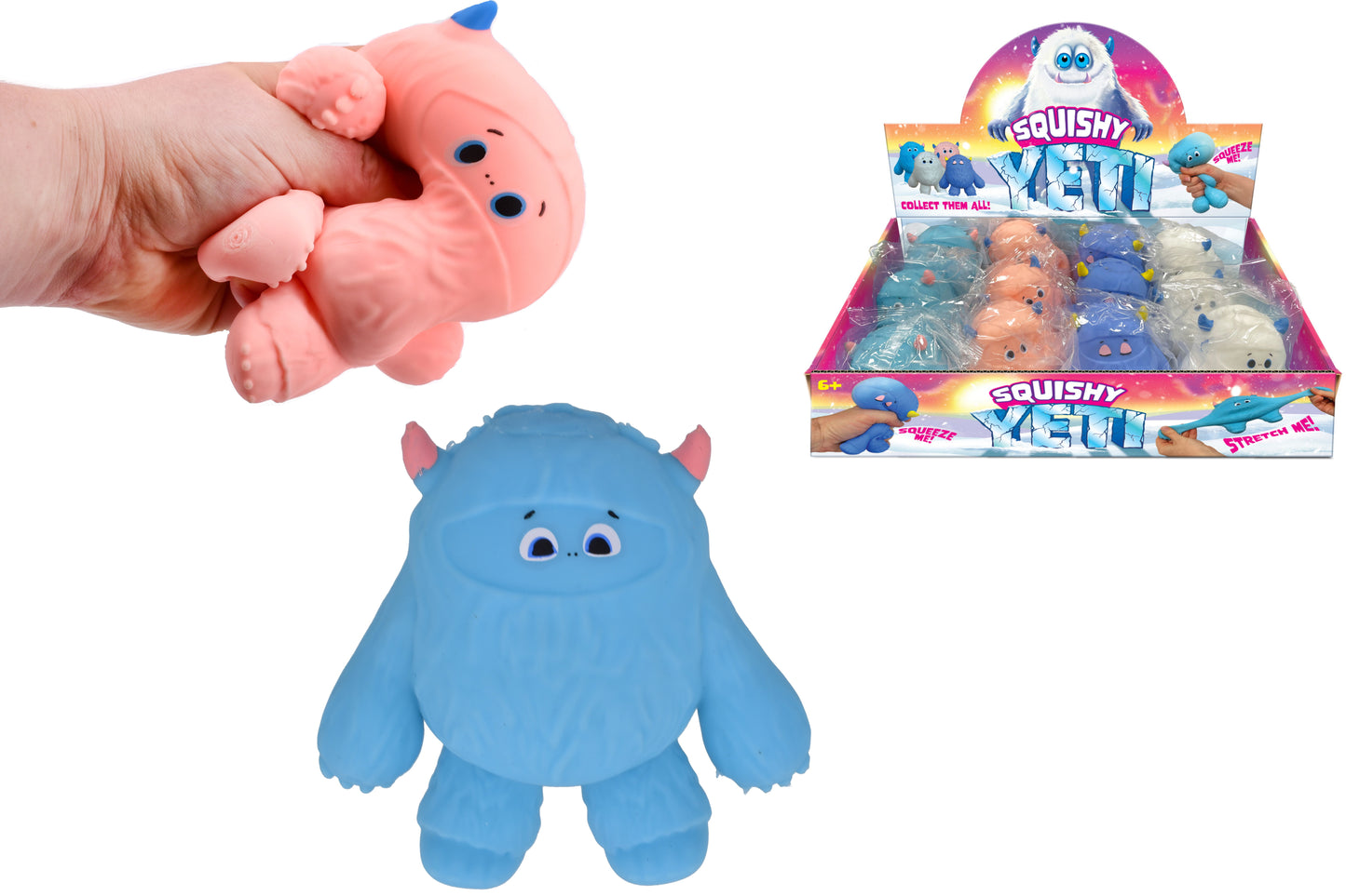 Découvrez Squishy Yeti : 4 Personnages Adorables Assortis
