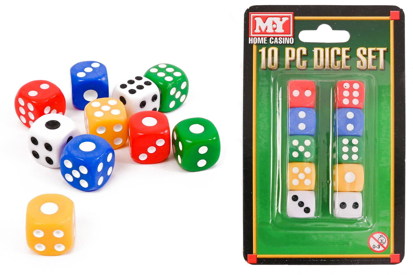 the 'M.Y' 10pc Dice Set on Blistercard | High-Quality Gaming Dice