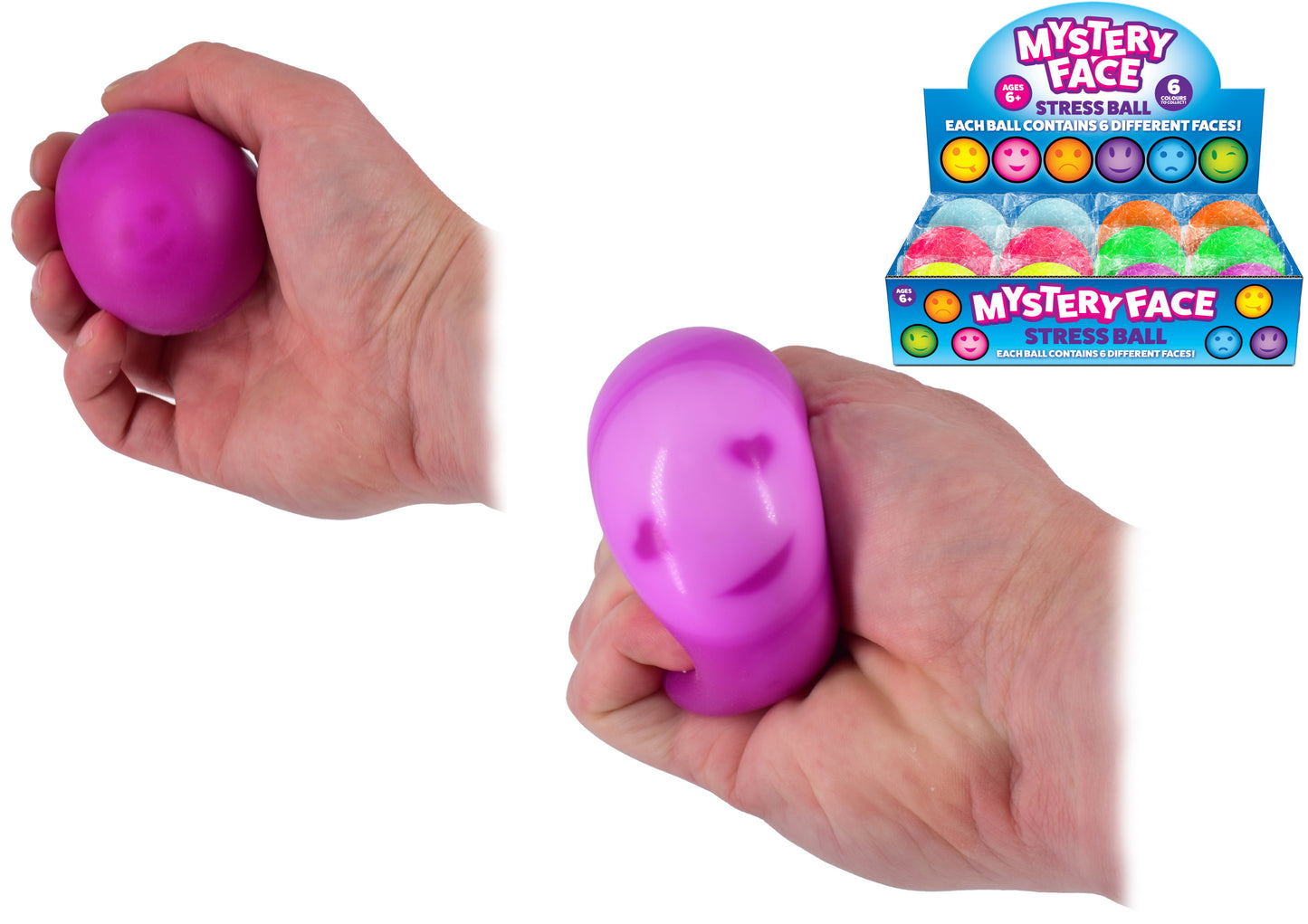 Découvrez l'amusement : Balle Visage Mystère 6 Assorties - Parfait pour des Surprises Amusantes