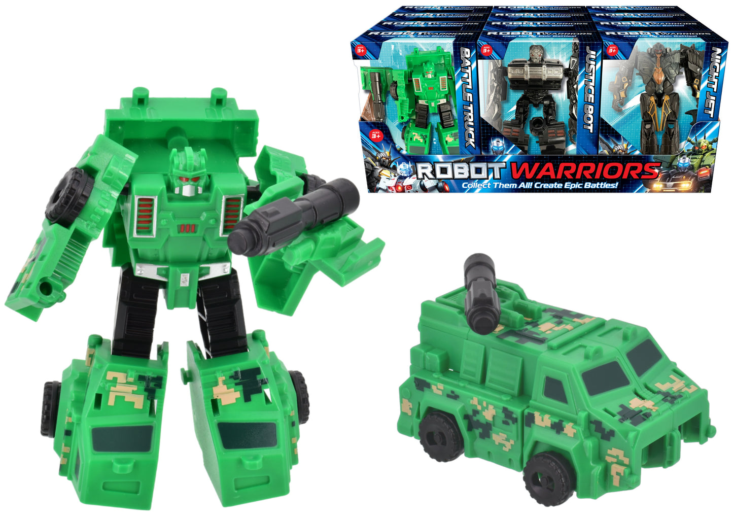 la collection ultime de robots X-Warrior (6 modèles assortis) avec boîte et présentoir