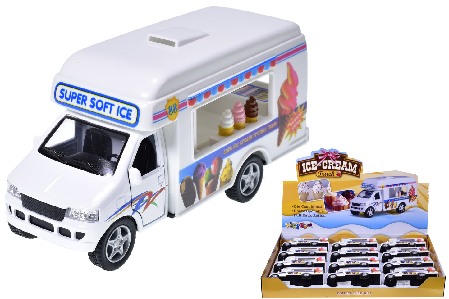 Le camion de glaces D/C à friction Boîte de présentation incluse