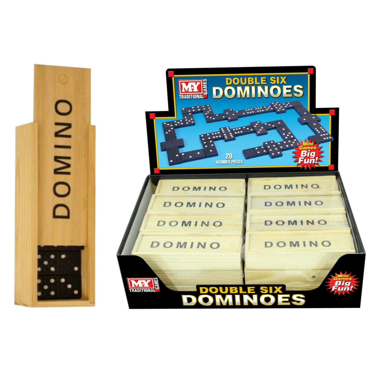 M.Y 6" Dominos dans une boîte en bois : jeu classique pour l'amusement et le divertissement