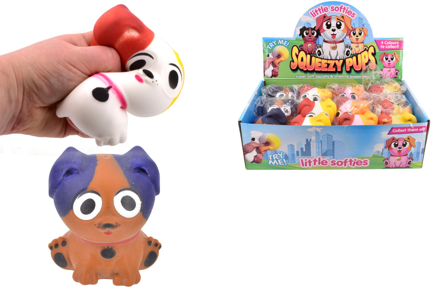 Chiens Doux Extensibles en Boîte Présentoir | Jouets Mignons et Moelleux pour Enfants