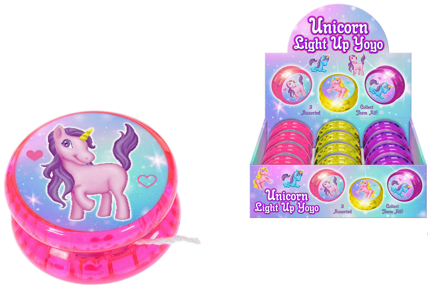 Égayez votre journée avec le Yo-Yo Licorne Lumineux - 3 Motifs Assortis