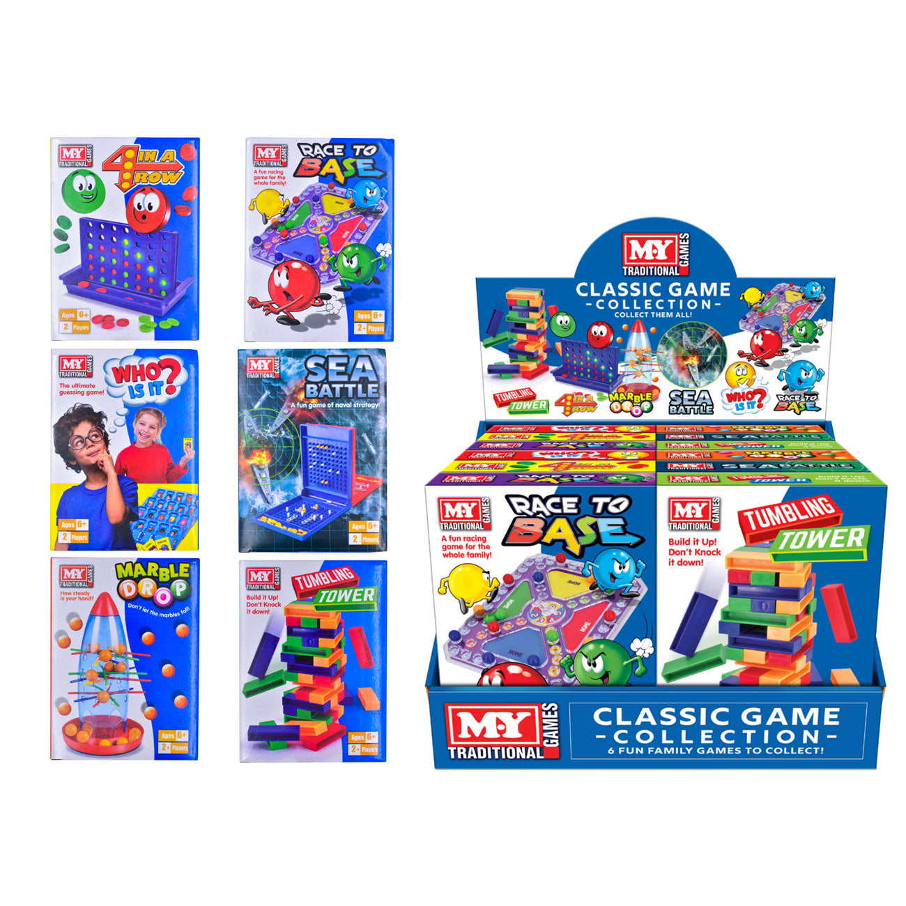 Divertissez-vous : 6 jeux assortis en boîte de présentation