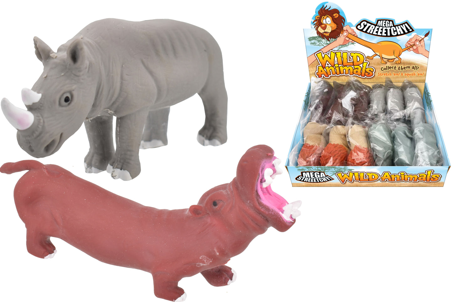 Le Fun : Animaux sauvages extensibles en boîte de présentation - 4 assortis