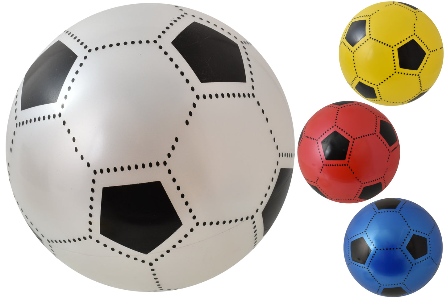 PVC Footballs Balls 22.5cm (Uninflated) Football Assorted Colours 1 Supplied