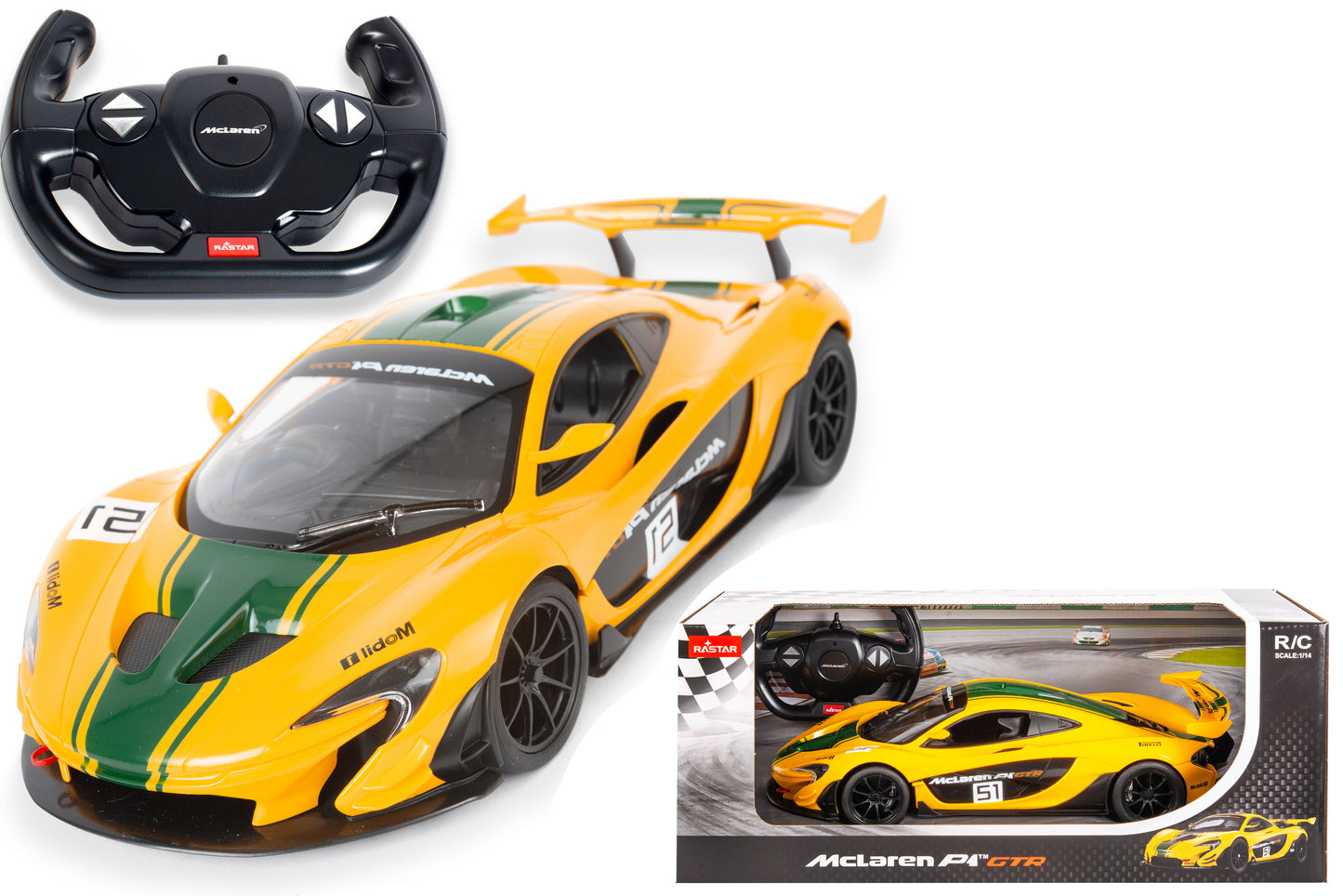 Maquette télécommandée McLaren P1 GTR en boîte-vitrine