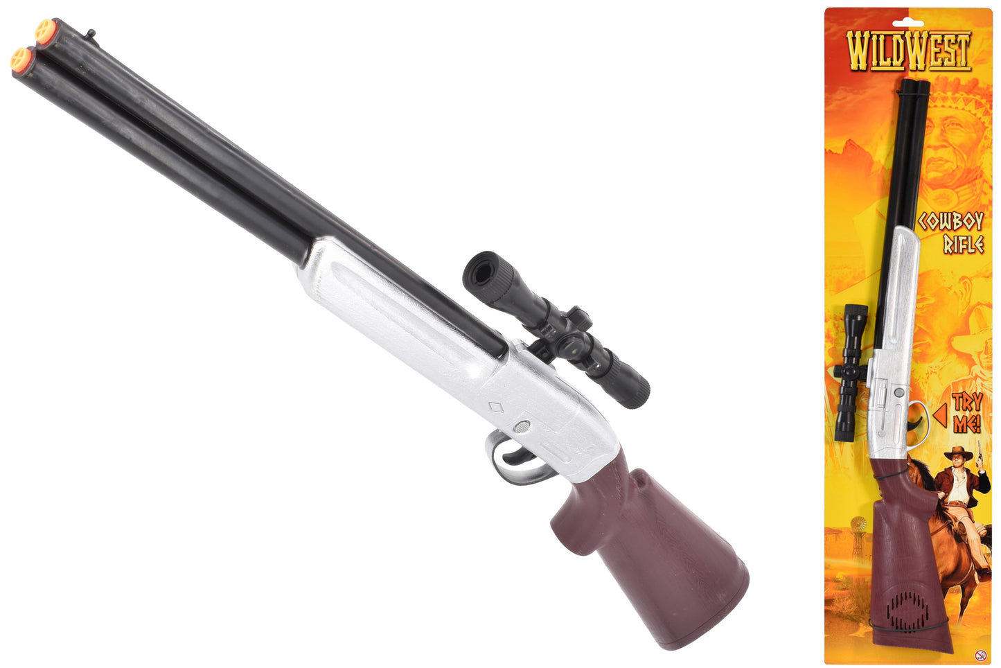 Fusil de Cowboy sur Carte d'Attache : Accessoire Unique Inspiré du Western