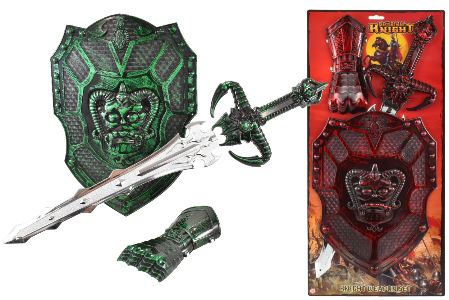 Medieval Knight Weapon Set on Tie Card - Authentic Accessories for Enthusiasts