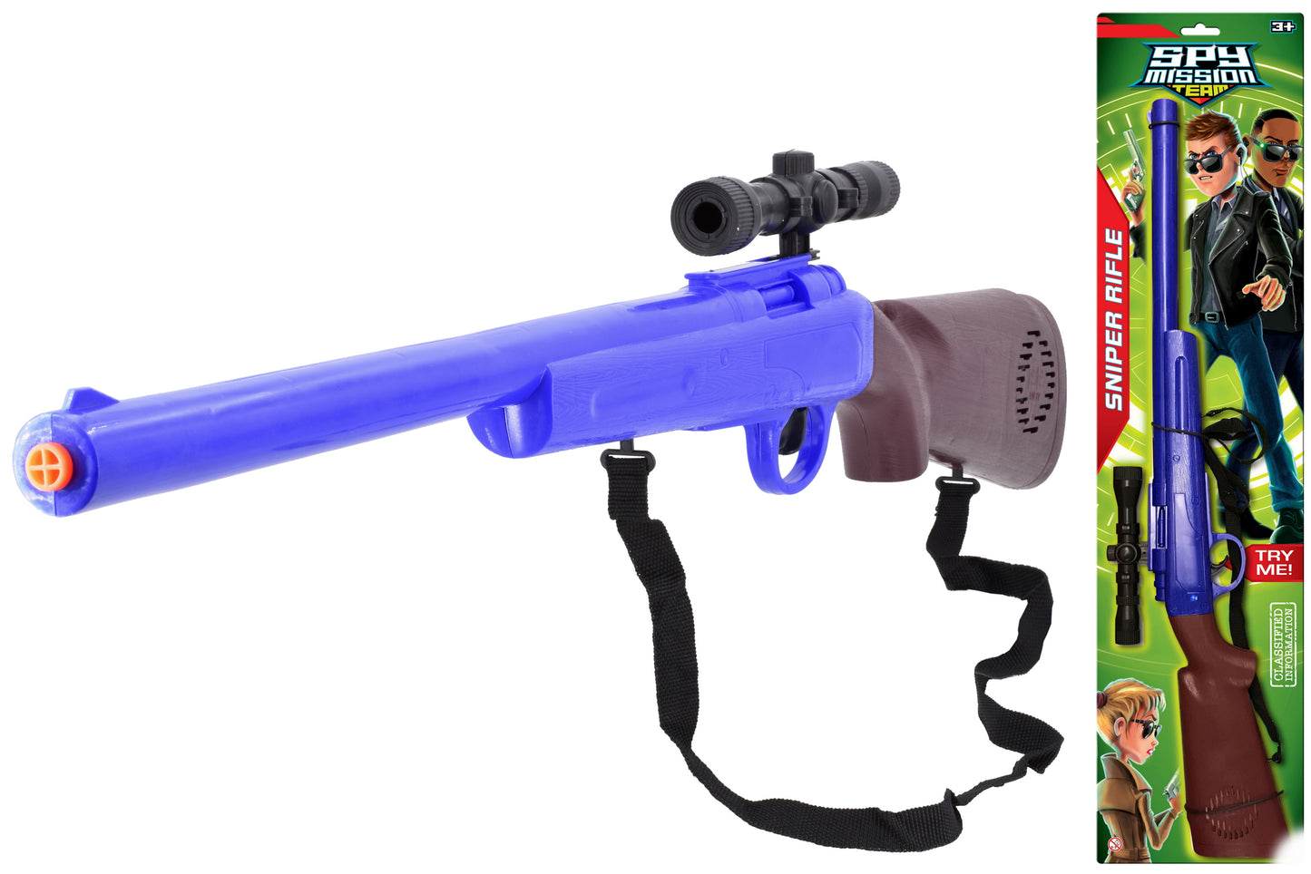 Fusil de précision premium « Mission d'espionnage » sur carte blister