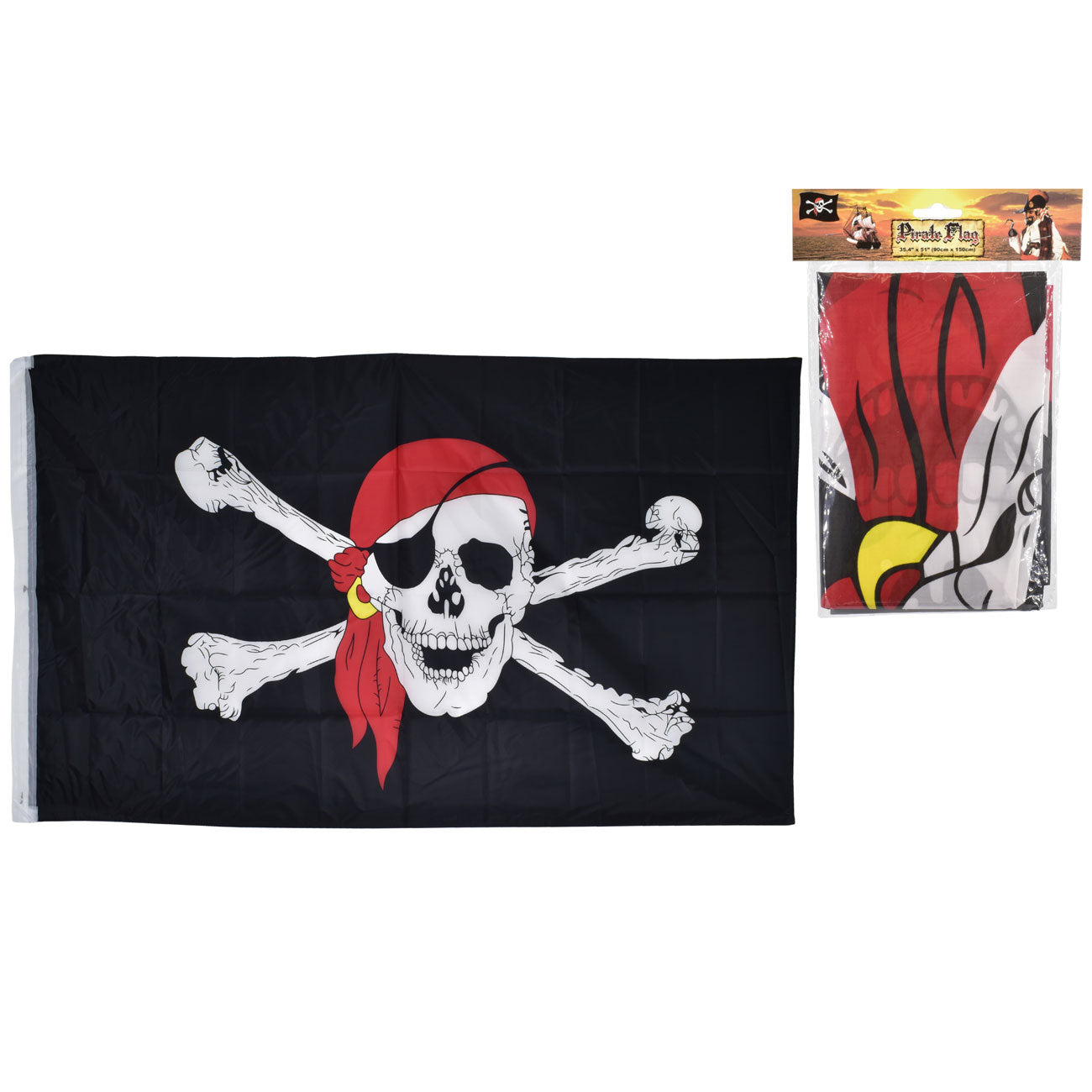 Drapeau de Pirate 150x90cm - Design Authentique, Idéal pour les Passionnés de Pirates