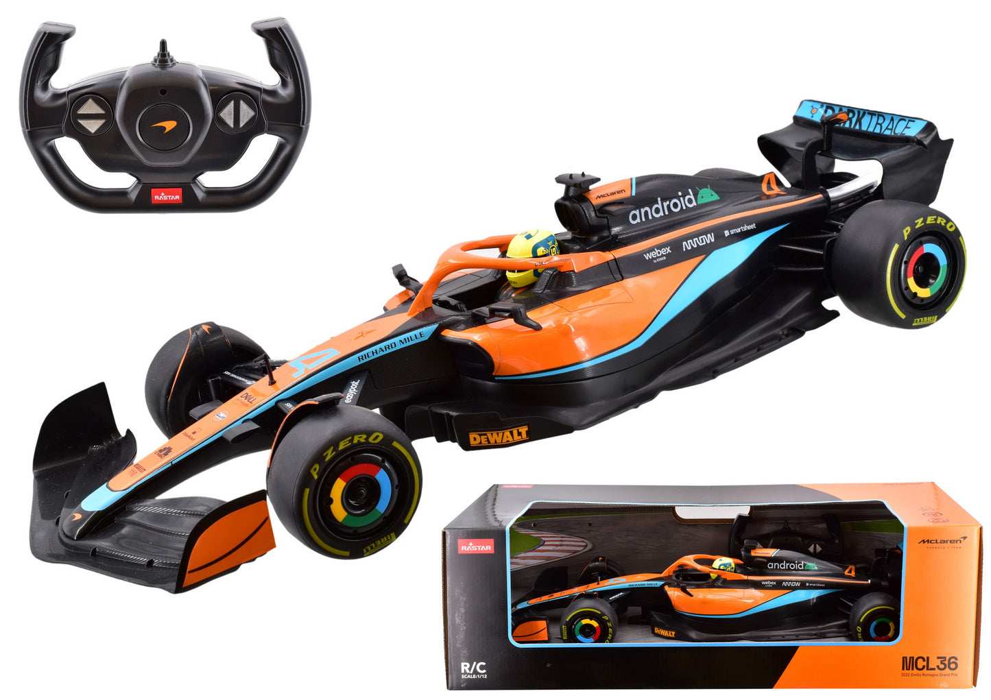 Voiture de Formule 1 McLaren MCL36 télécommandée à l'échelle 1/12 - Modèle radiocommandé authentique