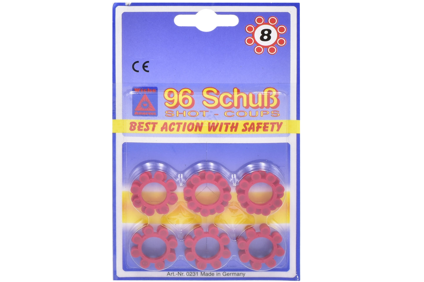 8 Shot Ring Caps: 96 Shots, 12 Rings - Authentic Blistercard