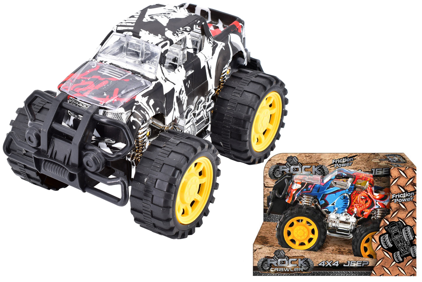 Préparez-vous à l'aventure avec la Jeep 4x4 Hot Colour à friction en plastique