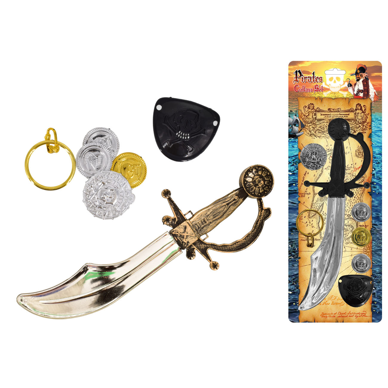 Ensemble authentique de coutelas de pirate : 2 lames assorties pour des aventures de cape et d'épée