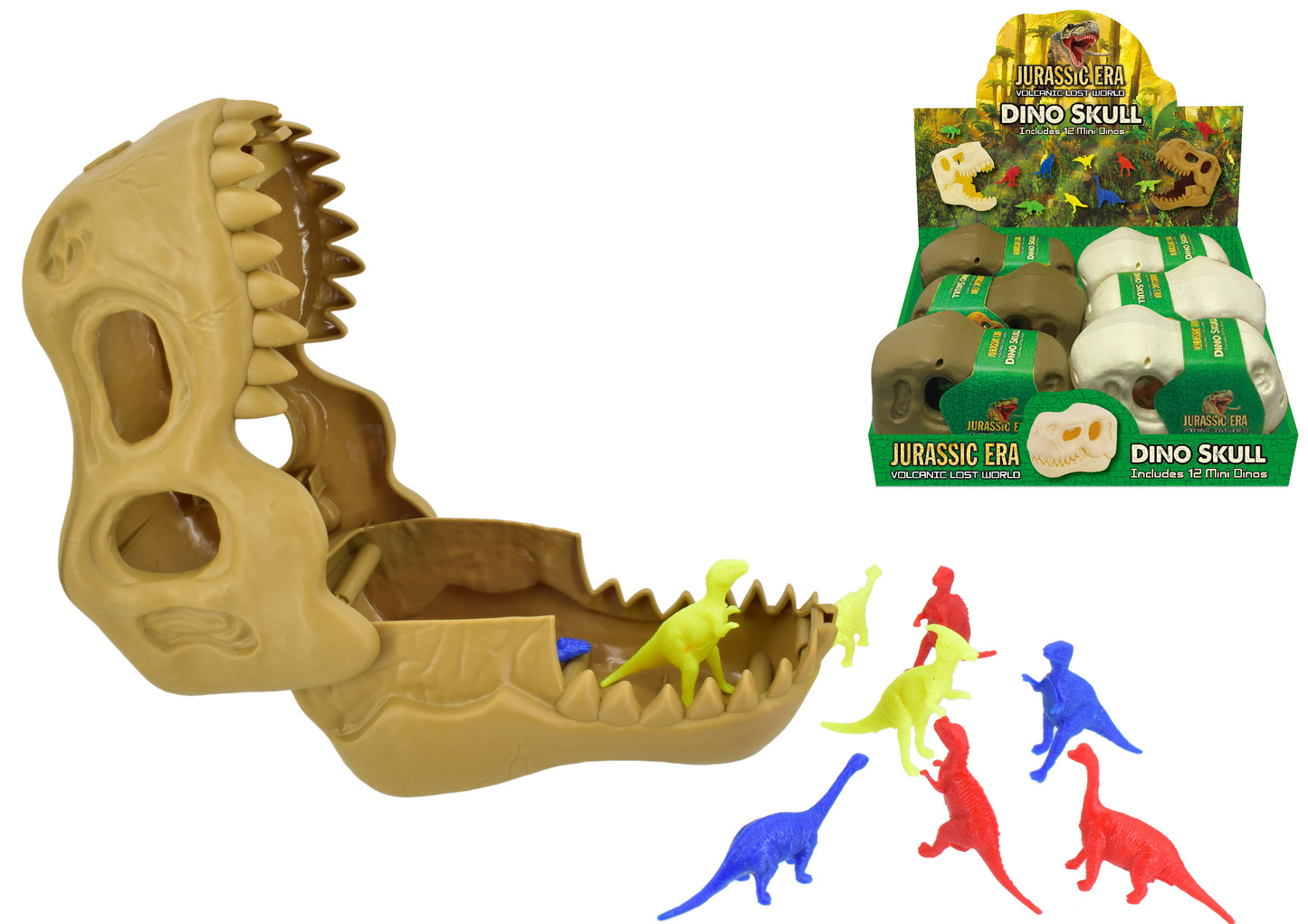 Dino Skulls Inc : Découvrez 12 mini dinosaures dans notre collection de boîtes de présentation
