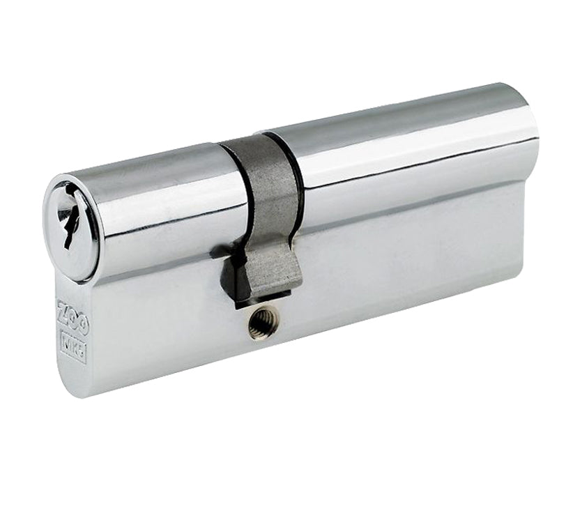 Euro Profile British Standard 5 Pin Offset Double Cylinders 40-60, Polished Chrome