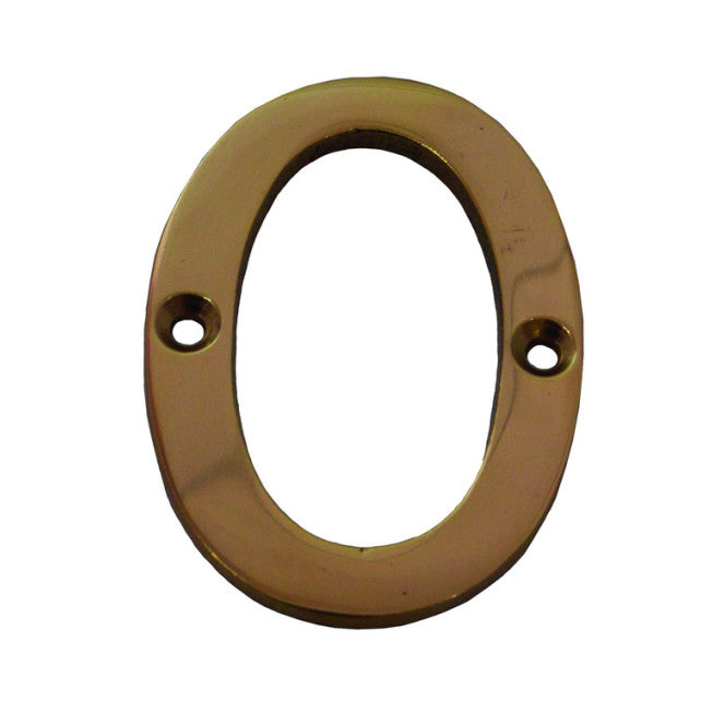 Numéro de porte en laiton massif 75 mm n°0 (1 pce)