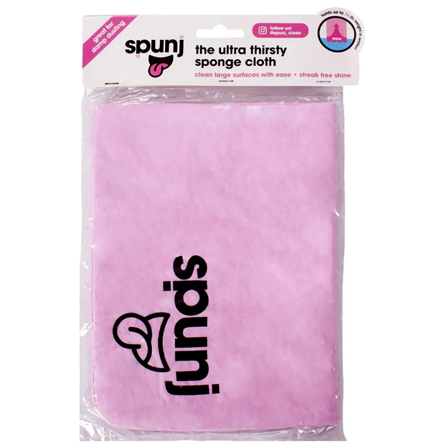 Éponge en tissu rose sur bande présentoir