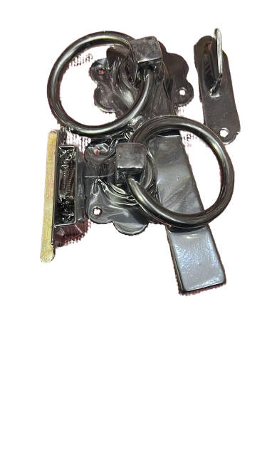 Loquet de portail à anneau noir 150 mm (6 po)