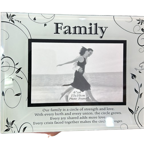 Cadre Photo en Verre - Famille 15x10 cm