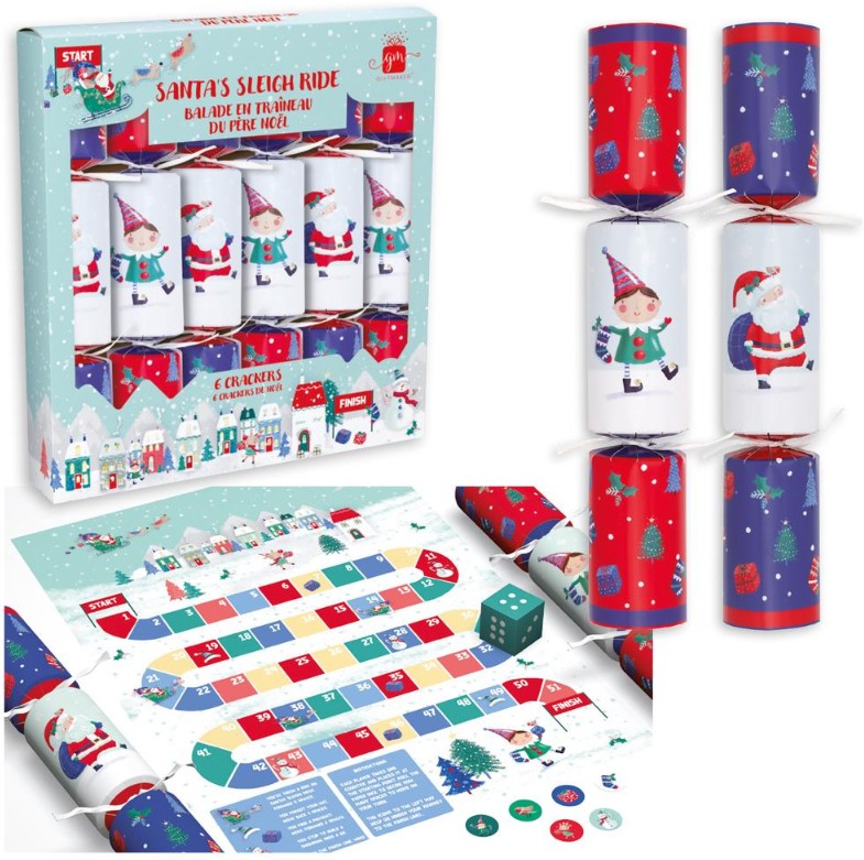 XMAS CRACKER 6X12 SANTA'S SLEI