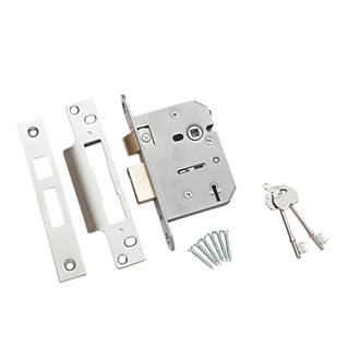 Verrous à mortaiser, gâches à 3 leviers CP (et 2 clés) 75 mm (3") - Conditionnement blister