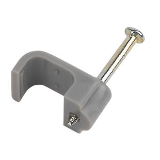 Attache-câbles, plat gris, 2,5 mm double et terre