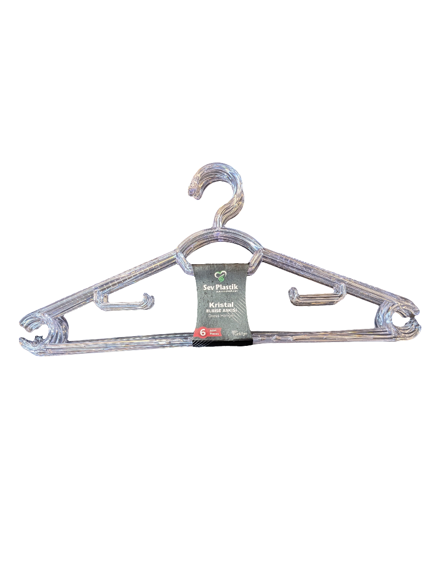 Kristal Clear PK Of 6 Dress Hangers