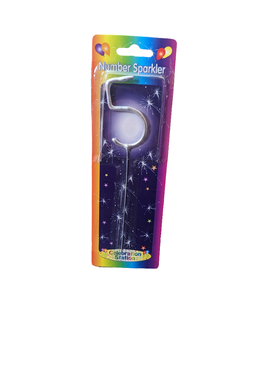Number 5 Silver Sparkler