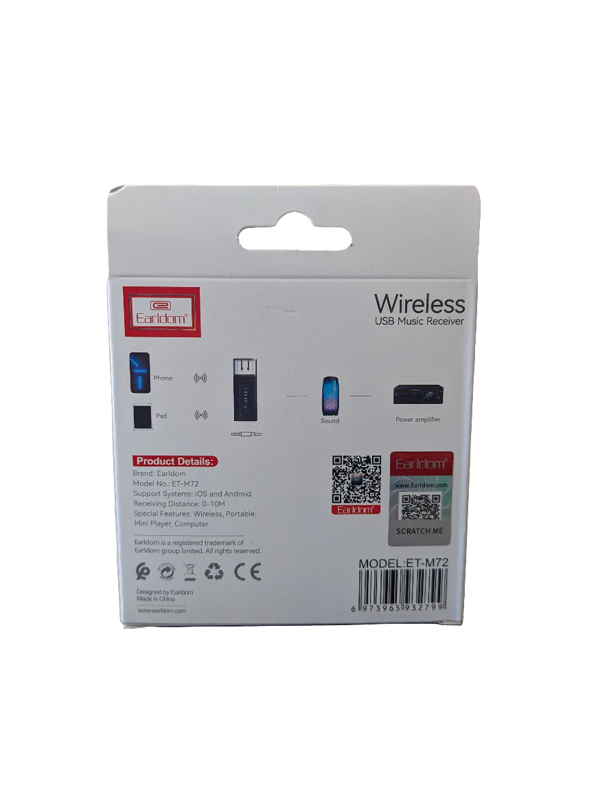Earldom M72 Wireless USB Music Receiver Adapter