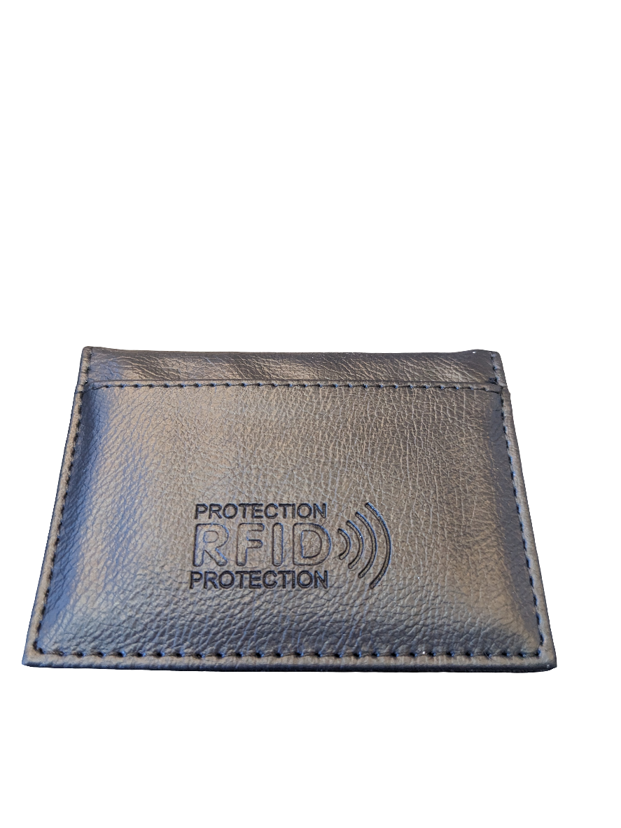 Leather Card Holder RFID Protection Black