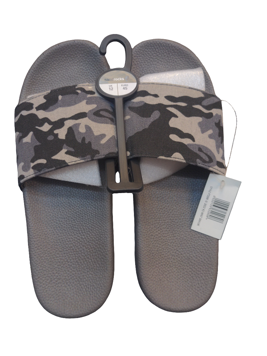 SANDROCKS UK Size 12/45 MENS CAMO SLIDER (GREY)