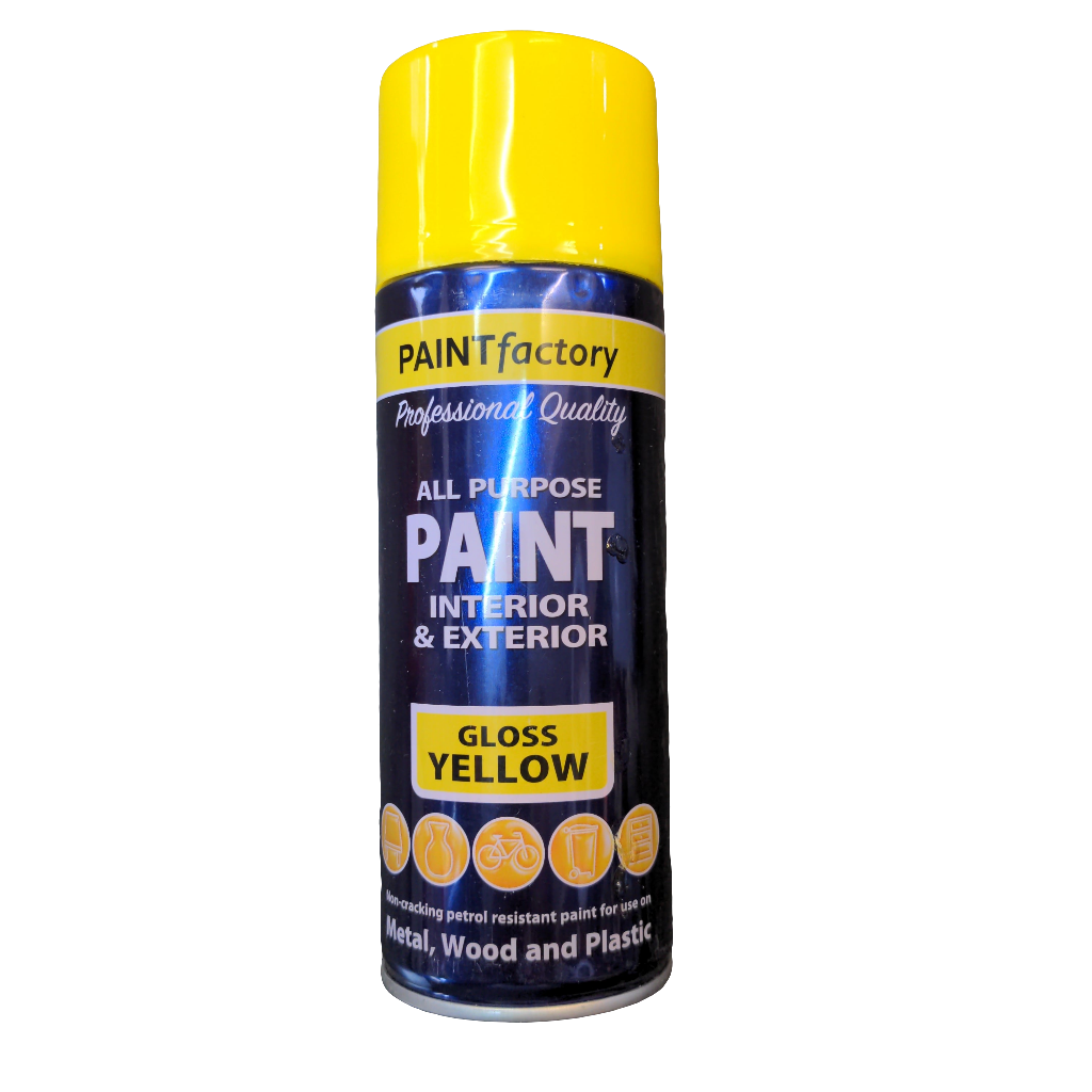 Paint Factory All Purpose Paint Gloss Yellow 400ml