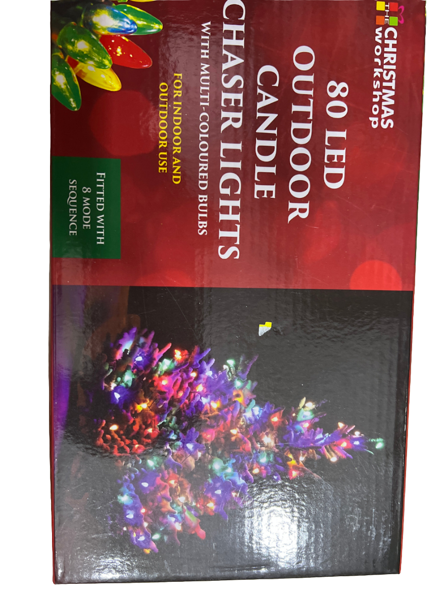 The Christmas Workshop 75370 80 Multi-Coloured LED Candle Chaser Lights