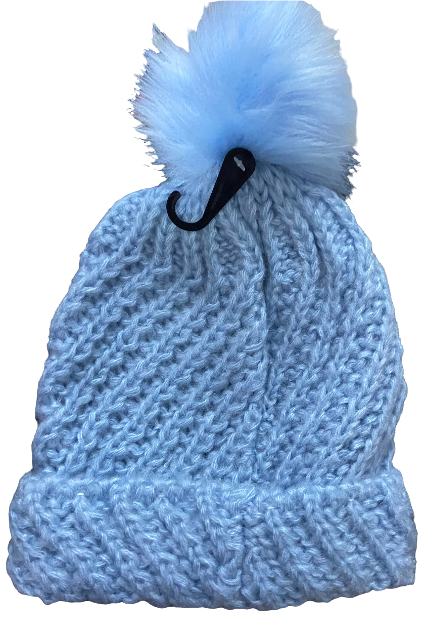 LADIES HAT WITH FAUX FUR BOBBLE