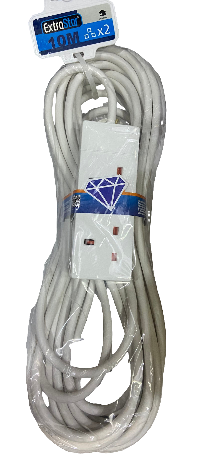 EXTRA STAR 2 GANG EXTENSION LEAD 10m