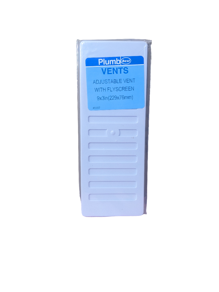 PLUMB ADJUSTABLE VENT WITH FLYSCREEN 9x3in (229x76mm)