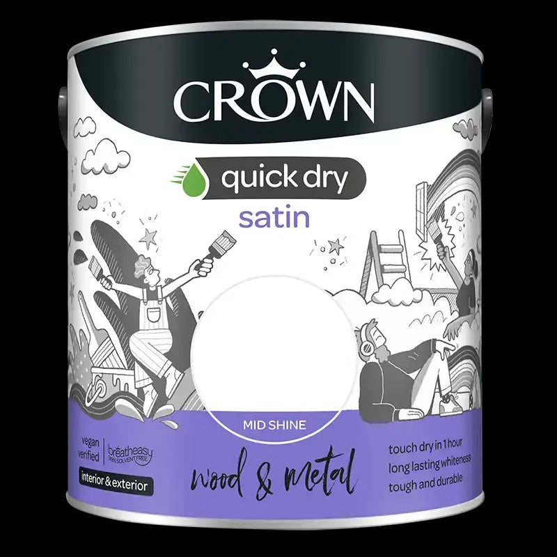 Crown Quick Dry Satin Pure Brilliant White - 2.5L