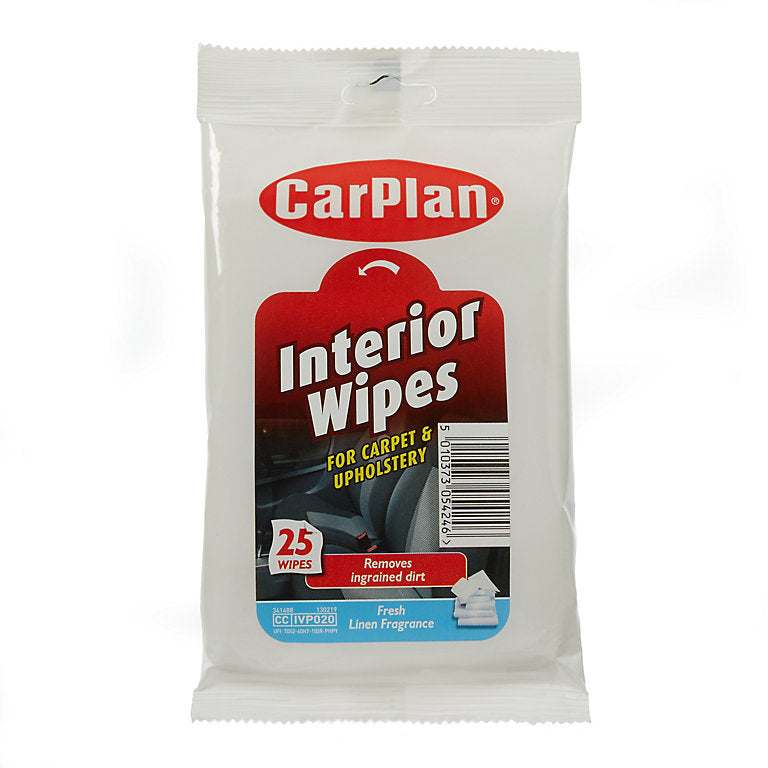 Lingettes CarPlan pour sellerie intérieure, paquet de 25
