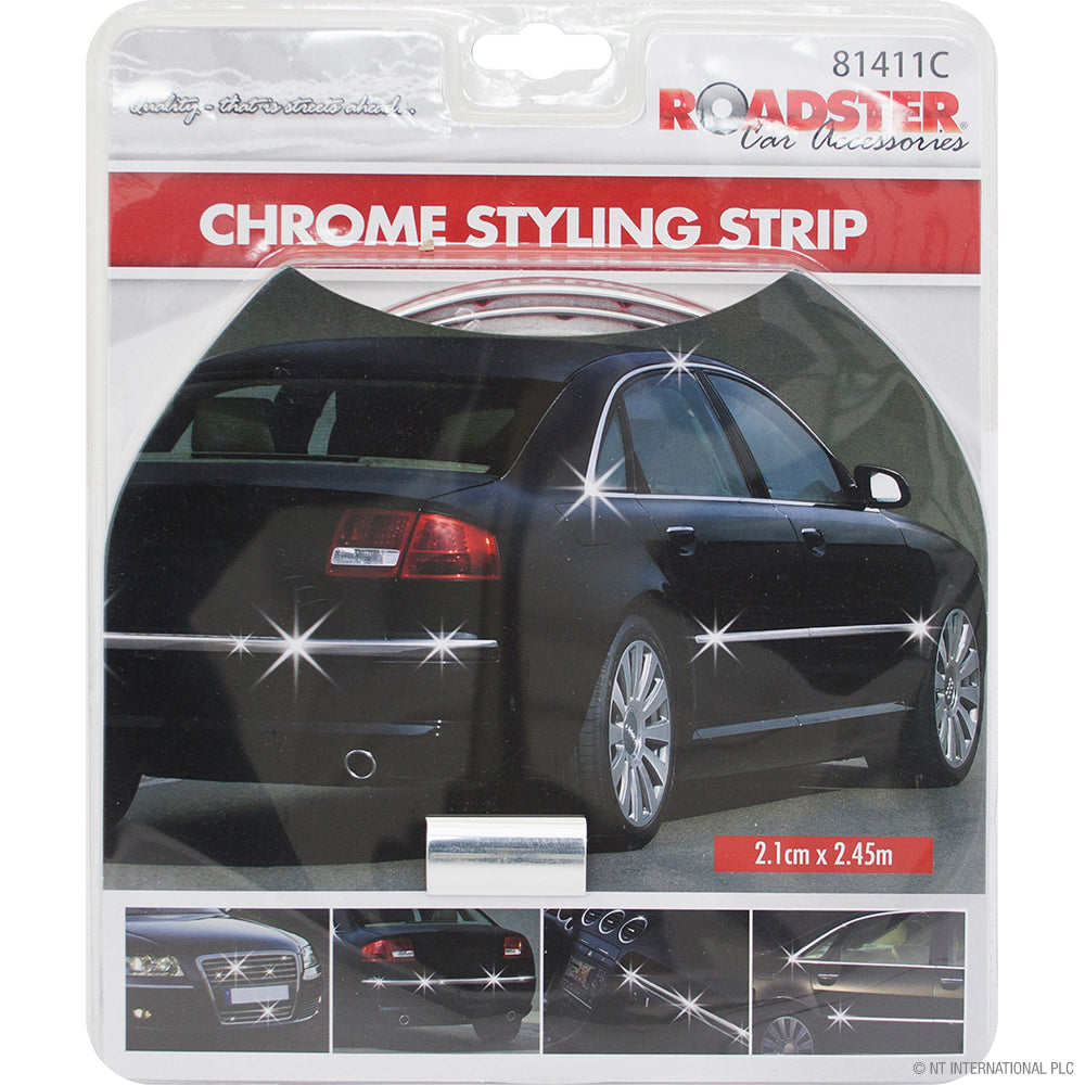 Bande décorative chromée – 2,1 cm x 2,45 m – Amélioration facile de votre voiture (DIY)
