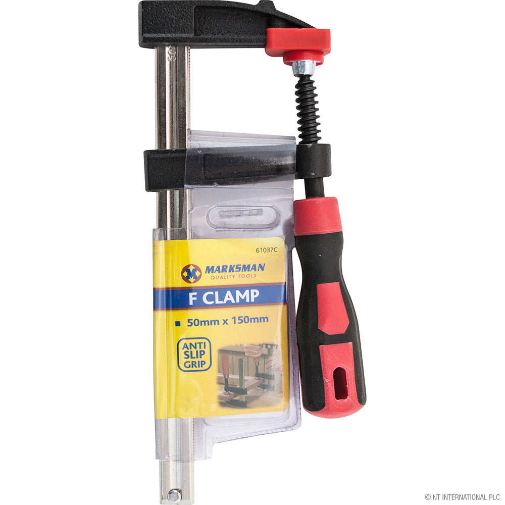 Menuiserie de Précision : Serre-joint en F 50mm x 150mm avec Poignée Antidérapante - Fixez Vos Projets Facilement