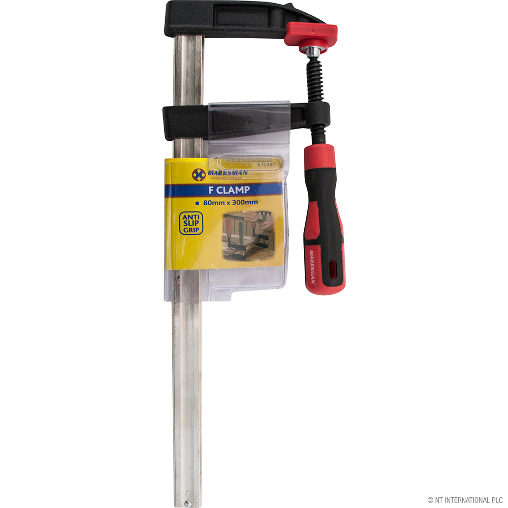 Serre-joint en F de qualité supérieure 80 mm x 300 mm avec poignée antidérapante pour un travail du bois de précision