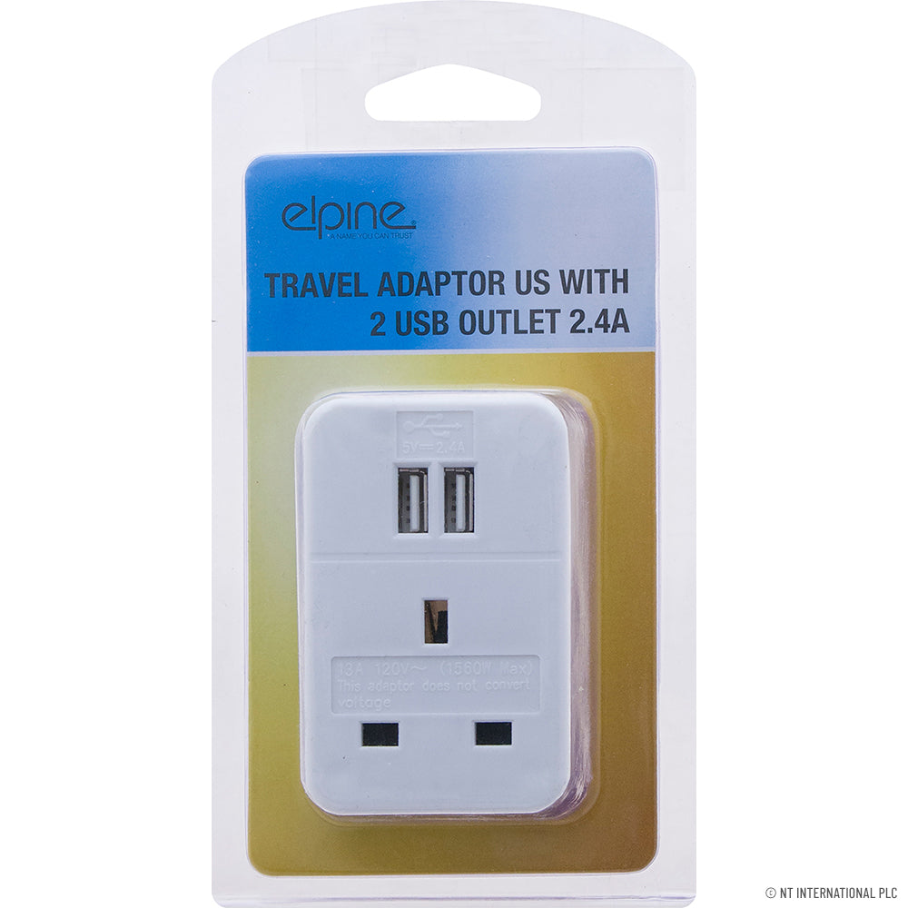 Adaptateur de voyage avec 2 ports USB - Indispensable pour recharger vos appareils à l'étranger