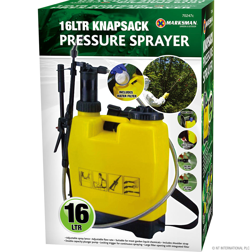 Pulvérisateur à pression de jardin 16L à action de pompe facile à utiliser pour un entretien précis des plantes