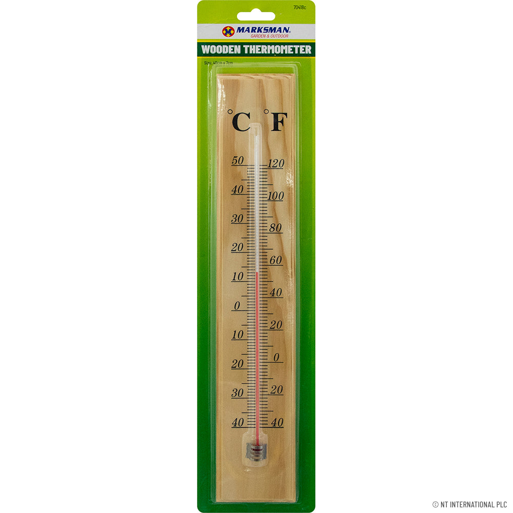 Large Wooden Thermometer Handcrafted Weather Gauge for Indoor and Outdoor Use
