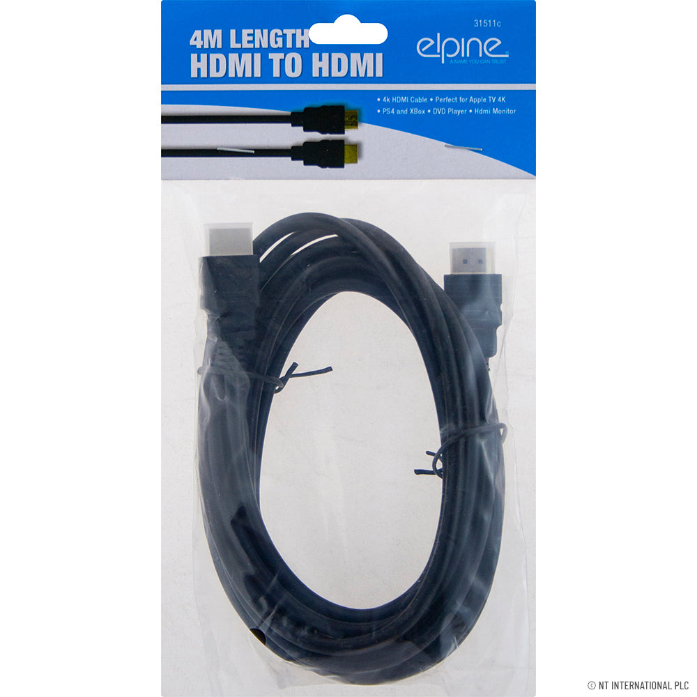 Câble HDMI vers HDMI TV 4m de Haute Qualité - Résolution 4K Ultra Nette et Transfert de Données à Haute Vitesse